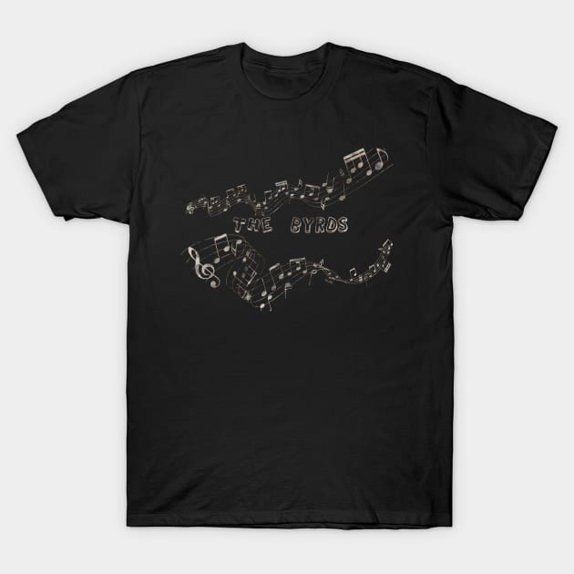 Musical Notes Vintage - The Byrds T-Shirt by Koi.buluk